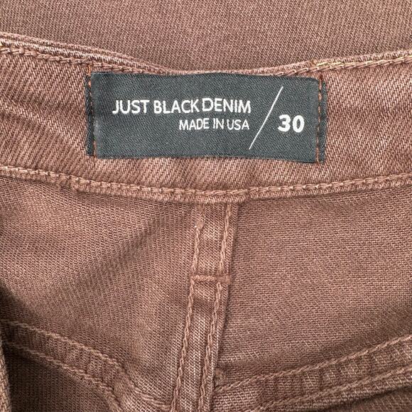 Just Black Denim Patch Pocket Wide Leg Jeans in Chocolate Brown Size 30 NWT - Picture 11 of 15